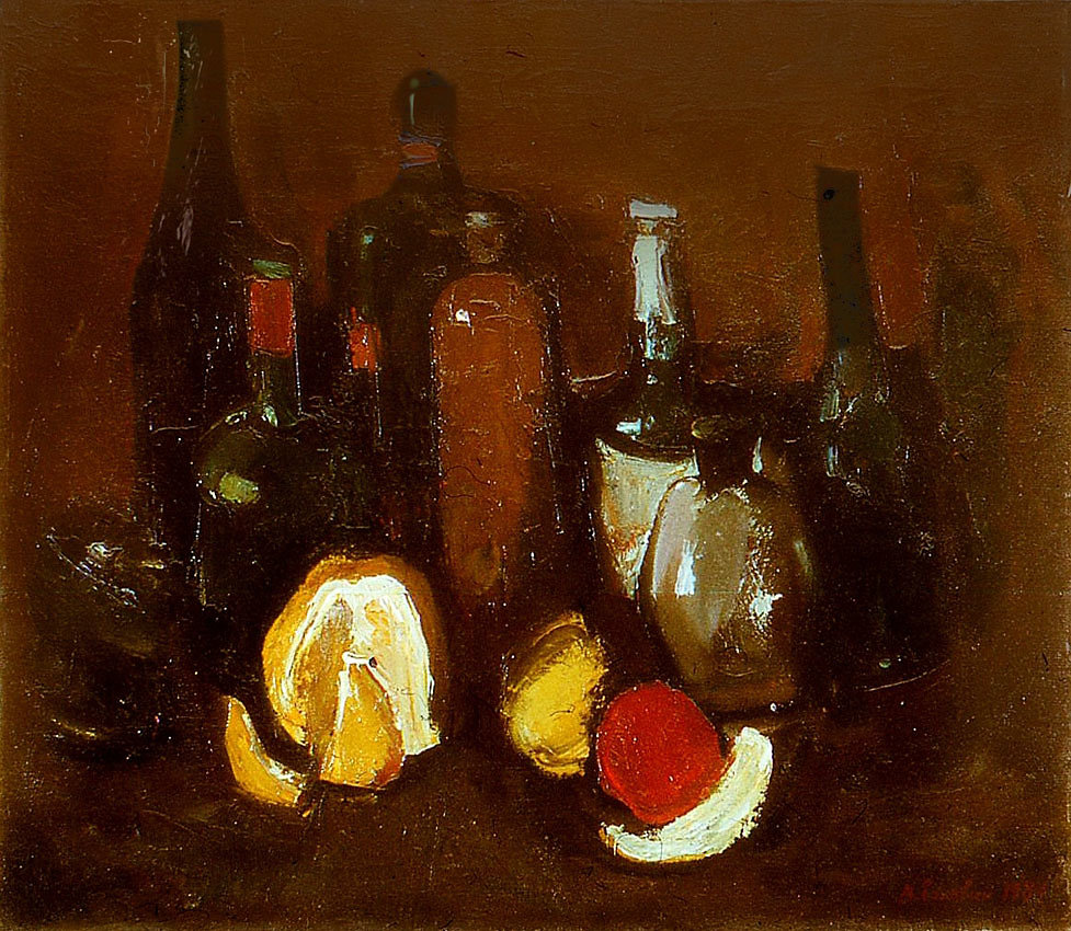 Still life with bottles